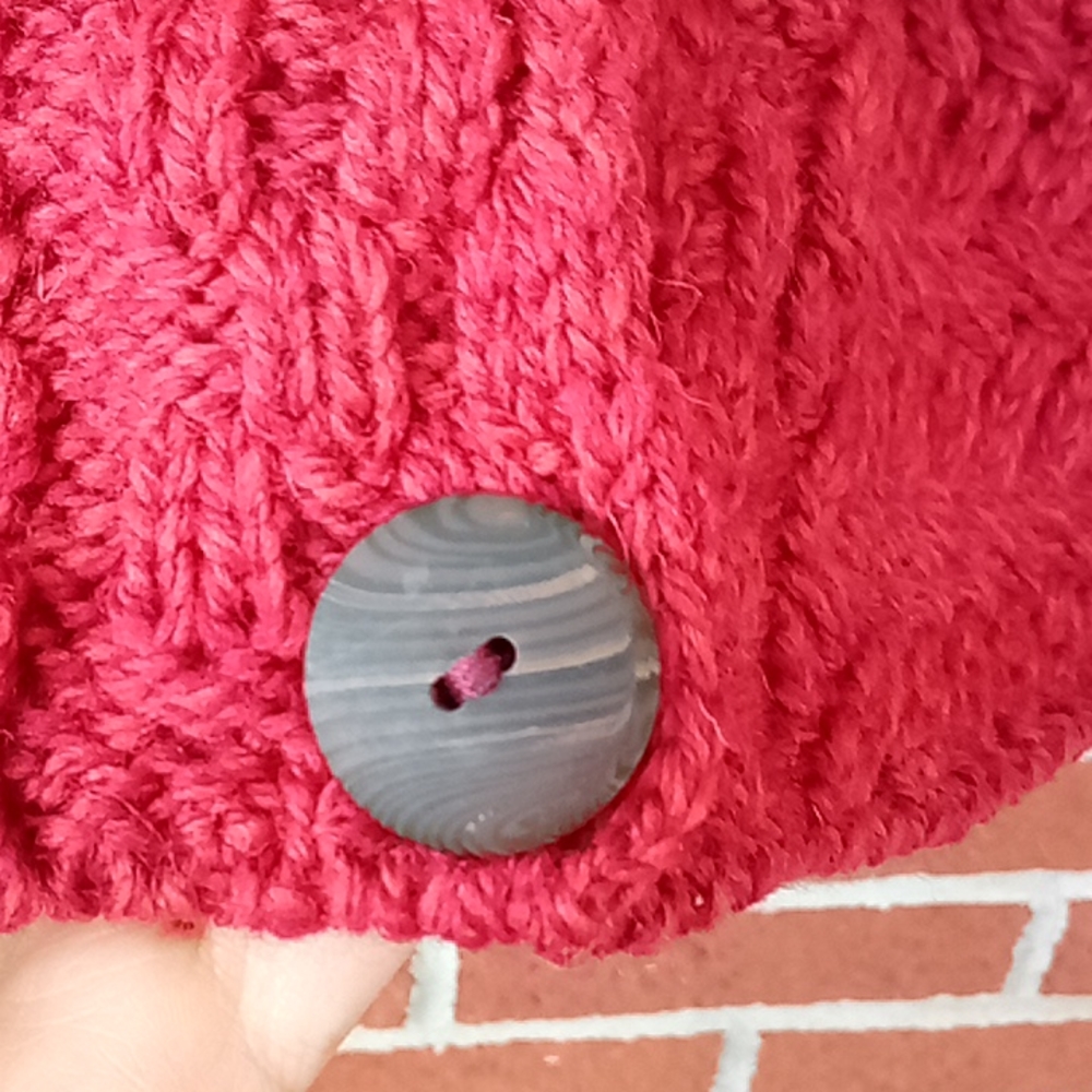 Aran Crafts Red Cable Knit Cardigan - Picture 3 of 10